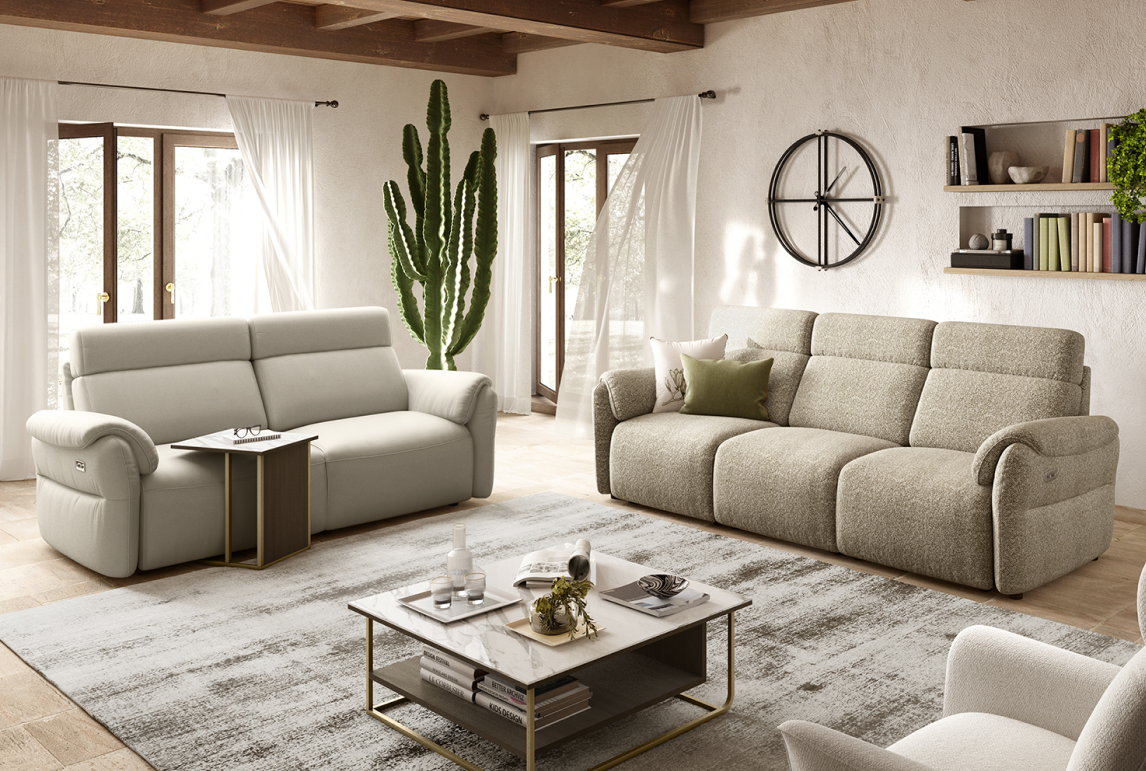 Salon Natuzzi Editions Houston dans un intérieur chaleureux