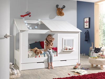 Chambres complètes-Combinaison de chambre d'enfant Housebed 4-Vipack-mailleux-5