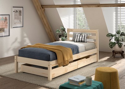 Chambres complètes-Combinaison de chambre d'enfant Pino finition naturelle-Vipack-mailleux-1