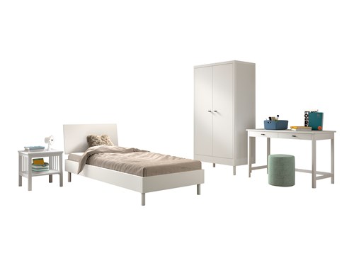 Chambres complètes-Combinaison de chambre d'enfant Forrest Beech 4-hêtre laqué blanc-Vipack-maill-0
