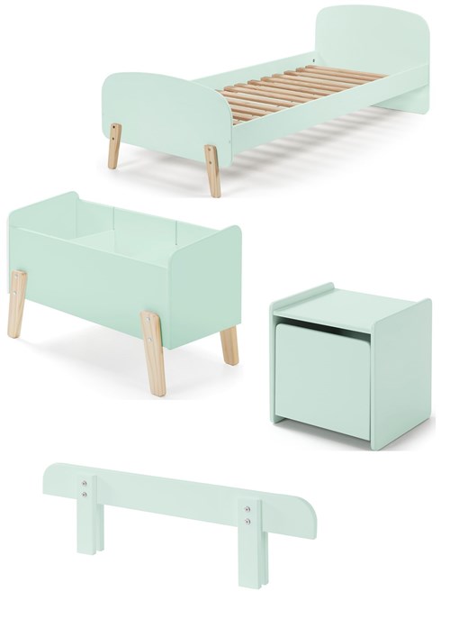 Chambres complètes-Combinaison de chambre d'enfant Kiddy 3-menthe-Vipack-mailleux-0