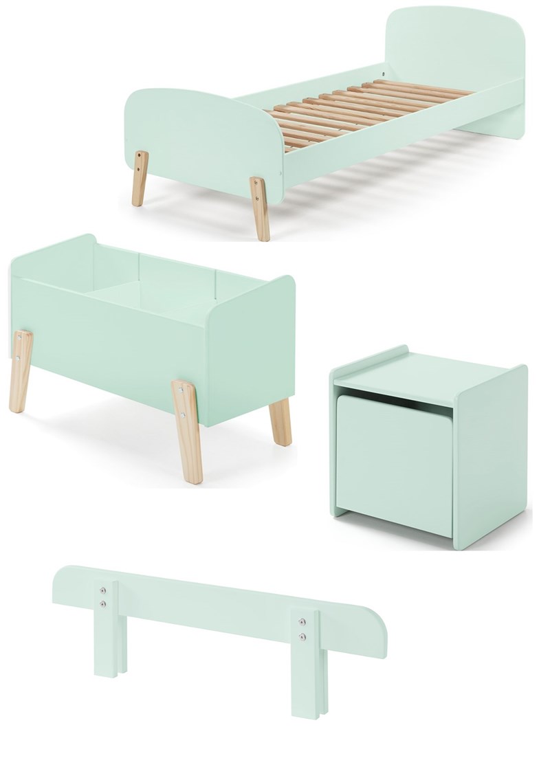 Chambres complètes-Combinaison de chambre d'enfant Kiddy 3-menthe-Vipack-mailleux-0