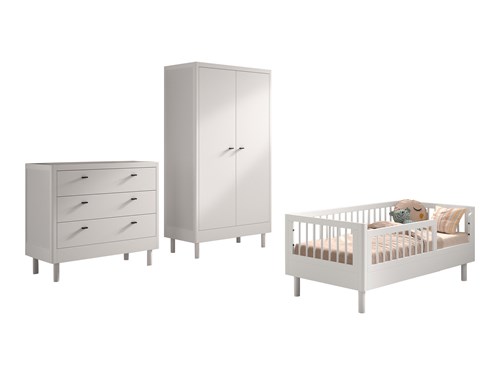 Chambres complètes-Combinaison de chambre d'enfant Forrest Beech 6-hêtre laqué blanc-Vipack-maill-0