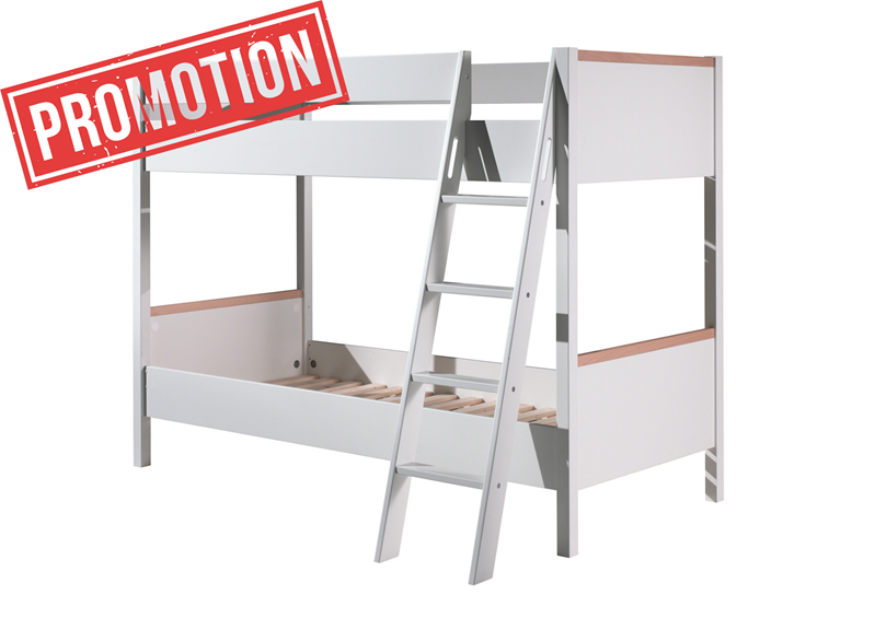 Lit superposé-LONDON LIT SUPERPOSÉ 90 x 200 cm BLANC-Vipack-mailleux-0