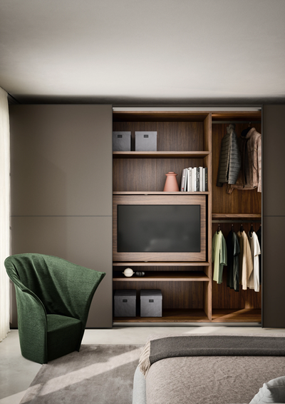 Dressing intégré permettant d'optimiser le rangement dans un espace réduit
