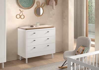 Commode-FORREST COMMODE 3 TIROIRS HÊTRE BLANC-Vipack-mailleux-3