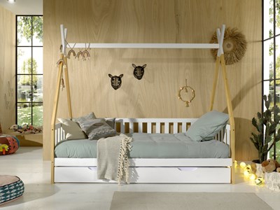 Chambres complètes-Combinaison de chambre d'enfant Tipi bi-couleur-Vipack-mailleux-1