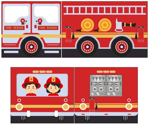Textile-TEXTILES FIRE TRUCK HOUSSE POUR LIT COMPACT PINOSCOTT-Vipack-mailleux-0