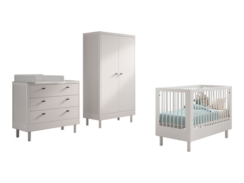 Chambres complètes-Combinaison de chambre d'enfant Forrest Beech 4-hêtre laqué blanc-Vipack-maill-0