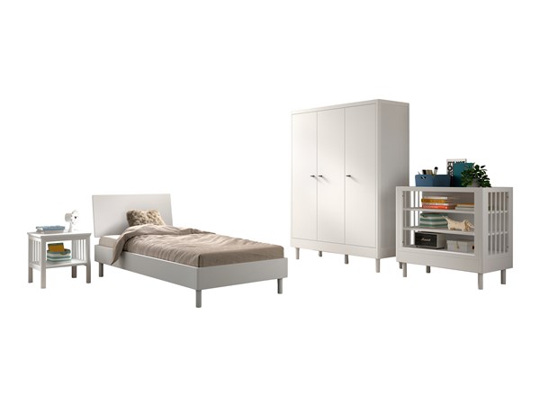 Chambres complètes-Combinaison de chambre d'enfant Forrest Beech 4-hêtre laqué blanc-Vipack-maill-0
