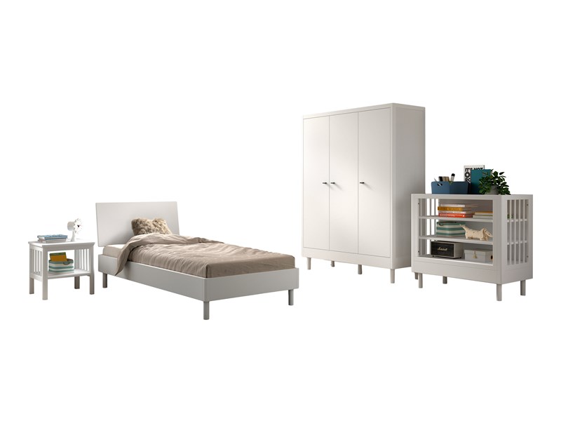 Chambres complètes-Combinaison de chambre d'enfant Forrest Beech 4-hêtre laqué blanc-Vipack-maill-0