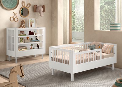 Chambres complètes-Combinaison de chambre d'enfant Forrest Beech 3-hêtre laqué blanc-Vipack-maill-1