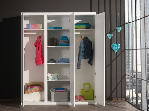 Tablette-LARA ARMOIRE 3 PORTES ÉTAGÈRE SUPPLÉMENTAIRE (2 PCS) BLANC-Vipack-mailleux-0