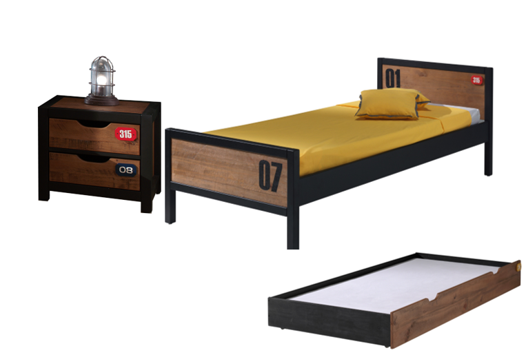 Chambres complètes-Combinaison de chambre d'enfant Alex 3-Vipack-mailleux-0