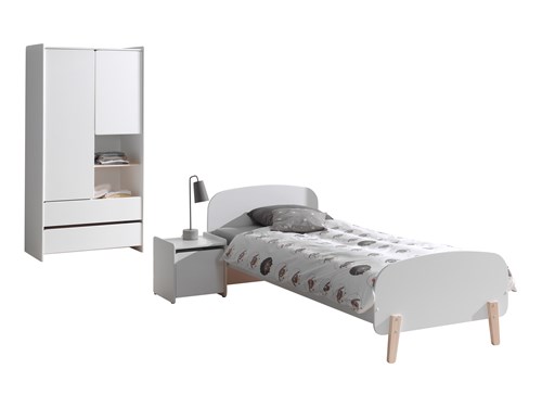 Chambres complètes-Combinaison de chambre d'enfant Kiddy 2-blanc-Vipack-mailleux-0