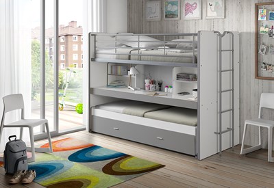Lit superposé-BONNY LIT SUPERPOSÉ (80) 90 x 200 cm ARGENT-Vipack-mailleux-1