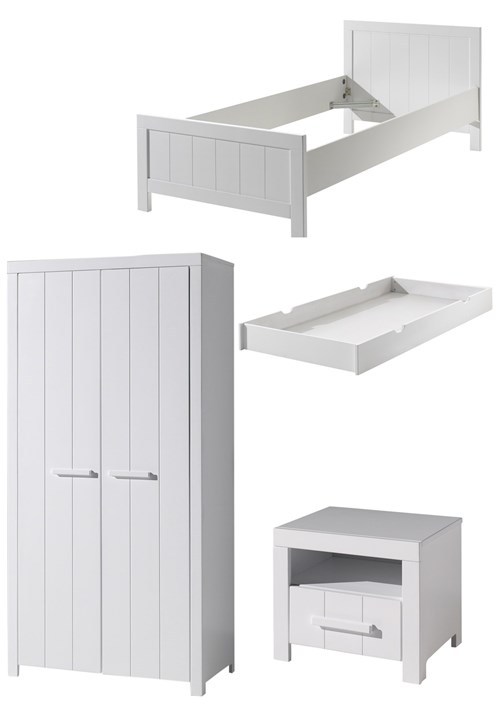 Chambres complètes-Combinaison de chambre d'enfant Erik 5-blanc de la collection erik-Vipack-mail-0
