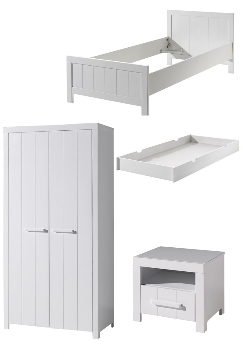 Chambres complètes-Combinaison de chambre d'enfant Erik 5-blanc de la collection erik-Vipack-mail-0