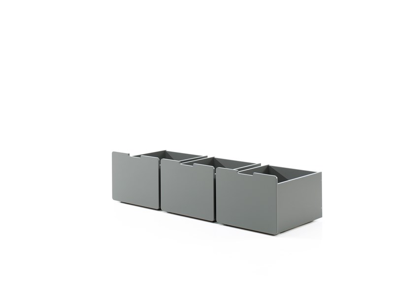 Coffre jouets-PINO ENSEMBLE DE 3 TIROIRS POUR LIT MI-HAUTEUR BAS GRIS-Vipack-mailleux-0