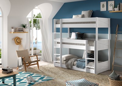 Lit superposé-SCOTT LIT SUPERPOSÉ TRIPLE 90 x 200 cm BLANC-Vipack-mailleux-3