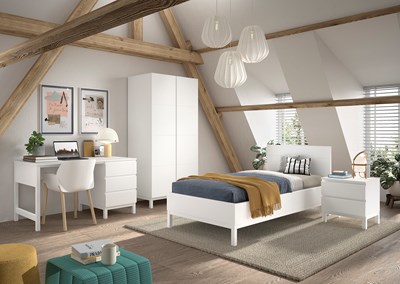 Chambres complètes-Combinaison de chambre d'enfant Eva 4-blanc-Vipack-mailleux-1