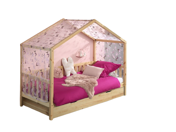 Chambres complètes-Combinaison de chambre d'enfant Dallas bois naturel-Vipack-mailleux-0