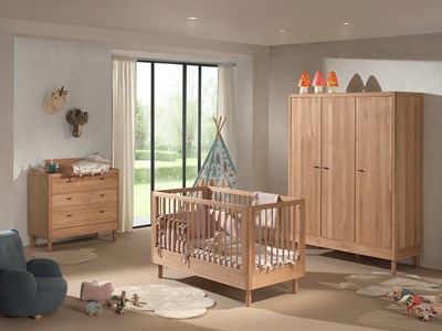 Chambres complètes-Combinaison de chambre d'enfant Forrest Oak 2-chêne-Vipack-mailleux-1