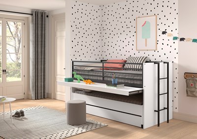 Lit mi-hauteur-SAM LIT MI-HAUTEUR (86) 90 x 200 cm BLANC-Vipack-mailleux-6