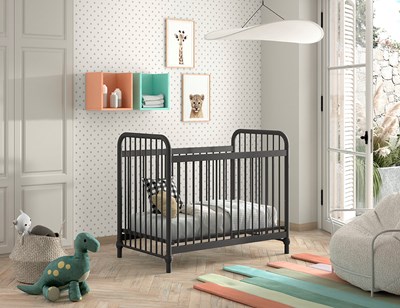 Lit bébé-BRONXX LIT BÉBÉ 60 x 120 cm NOIR-Vipack-mailleux-1