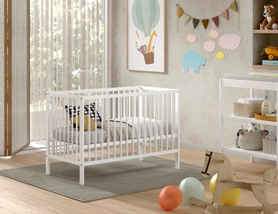 Lit bébé-DINO LIT BÉBÉ 60 x 120 cm BLANC-Vipack-mailleux-1
