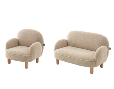 Chaise à bascule-Combinaison de chambre d'enfant Rocky beige-Vipack-mailleux-3