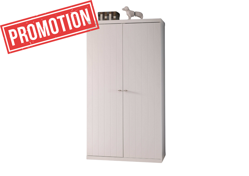 Garde-robe-ROBIN ARMOIRE 2 PORTES BLANC-Vipack-mailleux-0