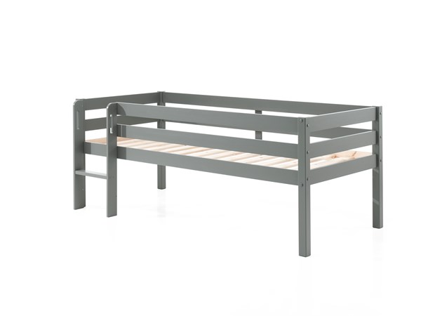 Lit mi-hauteur-PINO LIT MI-HAUTEUR BAS AVEC ÉCHELLE 90 x 200 cm GRIS-Vipack-mailleux-0