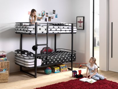 Lit superposé-OSCAR LIT SUPERPOSÉ 90 x 200 cm NOIR-Vipack-mailleux-3