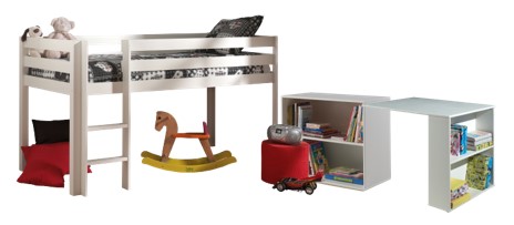 Chambres complètes-Cette PINO-combinaison se compose des éléments suivants  PINO lit compact blan-0