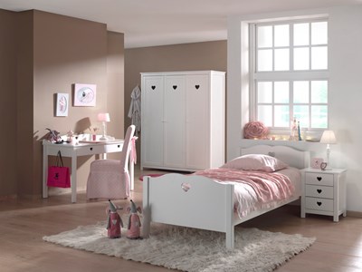 Chambres complètes-Combinaison de chambre d'enfant Amori 8-blanc-Vipack-mailleux-1