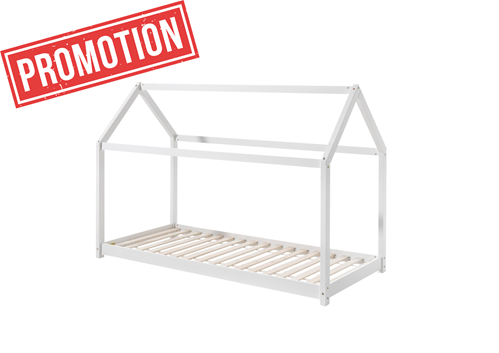 Lit enfant-CABANE LIT 90 x 200 cm BLANC-Vipack-mailleux-0