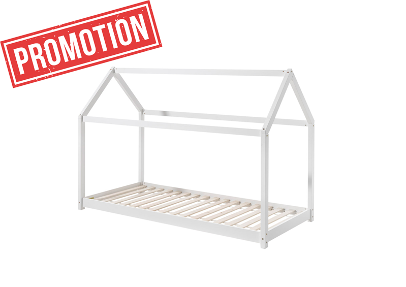 Lit enfant-CABANE LIT 90 x 200 cm BLANC-Vipack-mailleux-0