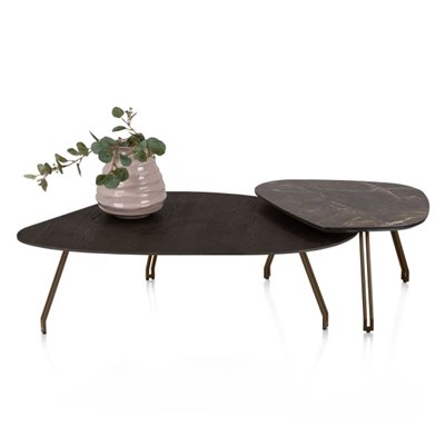 Tables de salon-Mogana, Table basse 72 x 60 cm, primo laminato (HPL), pieds brun acier-Henders & -1