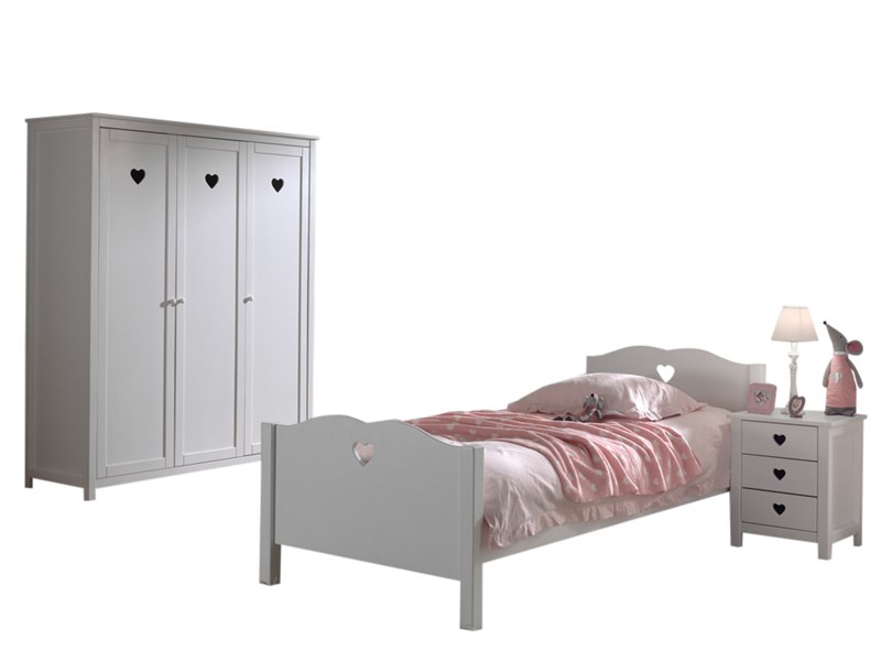 Chambres complètes-Combinaison de chambre d'enfant Amori 7-blanc-Vipack-mailleux-0