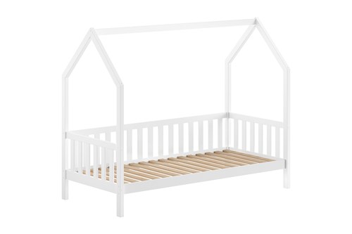 Lit enfant-CABANE LIT AVEC GRILLE 90 x 200 cm BLANC-Vipack-mailleux-0