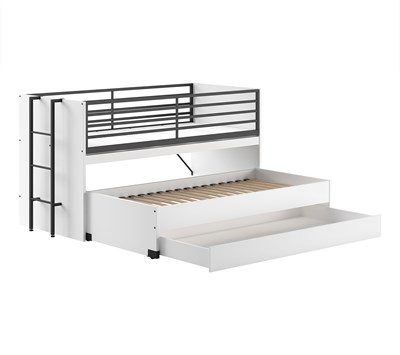 Lit mi-hauteur-SAM LIT MI-HAUTEUR (86) 90 x 200 cm BLANC-Vipack-mailleux-4
