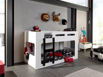 Lit superposé-LUCA LIT SUPERPOSÉ 90 x 200 cm BLANC-Vipack-mailleux-1