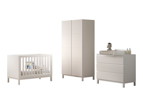 Chambres complètes-Combinaison de chambre d'enfant Eva 4-blanc-Vipack-mailleux-0