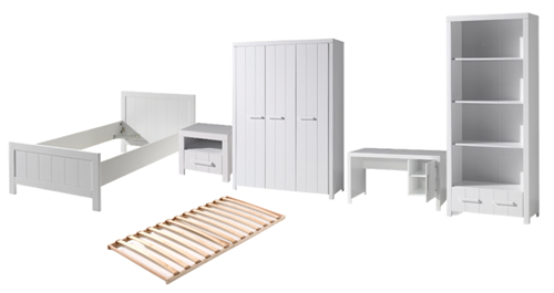 Chambres complètes-Combinaison de chambre d'enfant Erik 1-blanc de la collection erik-Vipack-mail-0