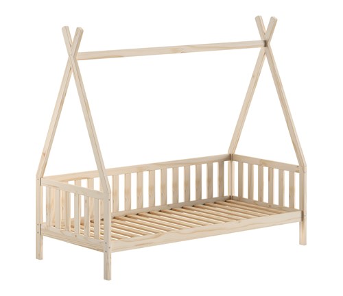 Lit enfant-TIPI LIT AVEC GRILLE 90 x 200 cm NATUREL-Vipack-mailleux-0