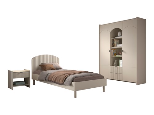 Chambres complètes-Combinaison de chambre d'enfant Lux 4-coloris clay-Vipack-mailleux-0