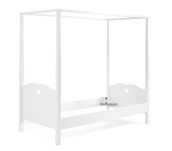 Lit enfant-AMORI LIT À BALDAQUIN 90 x 200 cm BLANC-Vipack-mailleux-0