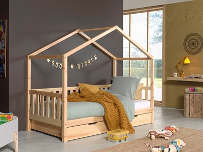 Chambres complètes-Combinaison de chambre d'enfant Dallas bois naturel-Vipack-mailleux-1