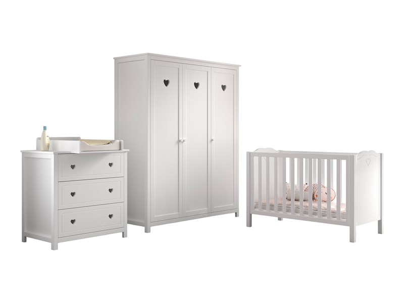 Chambres complètes-Combinaison de chambre d'enfant Amori 4-blanc-Vipack-mailleux-0